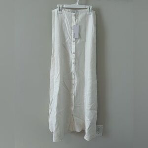 Reformation Ivory Button-Front Maxi Skirt